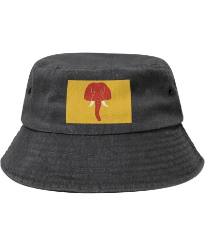 Flag of Barnum, Denver Bucket Hat for Men Women Outdoor Washed Cotton Sun Hats Travel Beach Hat Black $11.24 Bucket Hats