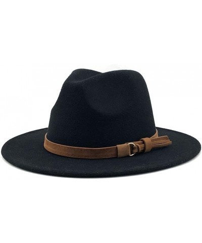 Suede Fedoras Hats for Women Men Felt Hat Autumn Winter Cap Big Brim Ladies Church Vintage White Jazz Cap Black $17.94 Fedoras