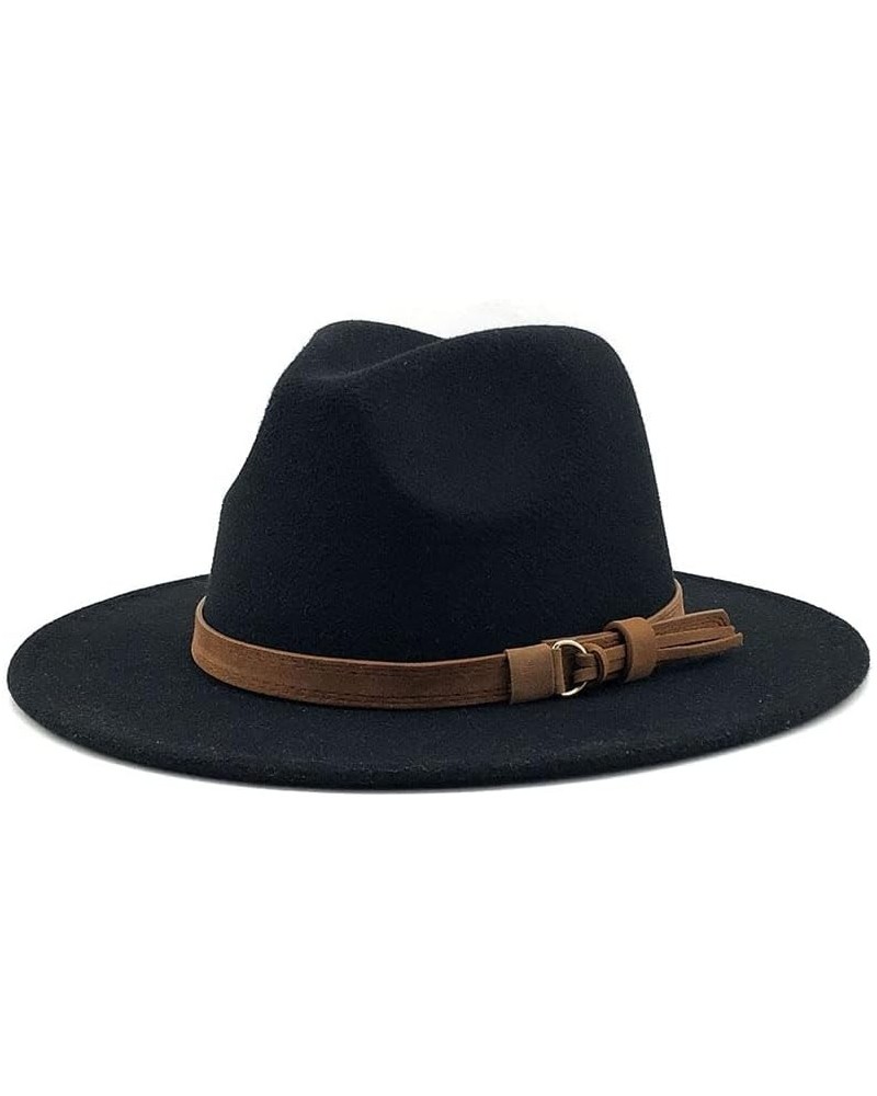 Suede Fedoras Hats for Women Men Felt Hat Autumn Winter Cap Big Brim Ladies Church Vintage White Jazz Cap Black $17.94 Fedoras