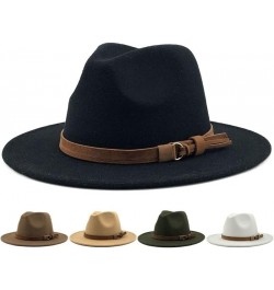 Suede Fedoras Hats for Women Men Felt Hat Autumn Winter Cap Big Brim Ladies Church Vintage White Jazz Cap Black $17.94 Fedoras