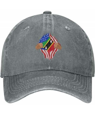 Hand Tear Flag of Saint Kitts and Nevis Baseball Cap for Men Women Hats Adjustable Vintage Cowboy Hat Sun Hat Gray $12.55 Cow...