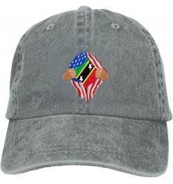 Hand Tear Flag of Saint Kitts and Nevis Baseball Cap for Men Women Hats Adjustable Vintage Cowboy Hat Sun Hat Gray $12.55 Cow...