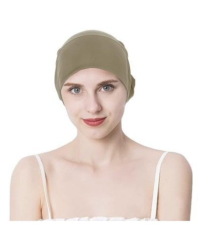 Elegant Chemo Cap Crystal Pleated Chemo Hat for Women Hair Loss Cancer Headwear Hats Denim Blue One Size Khaki $7.69 Headbands