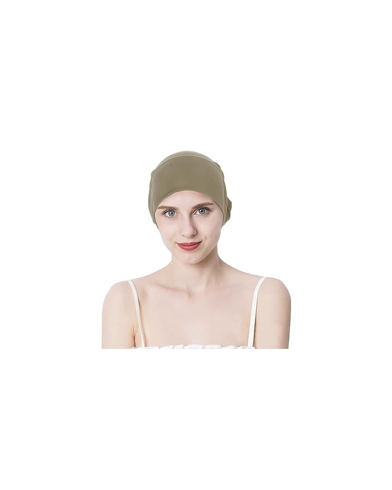 Elegant Chemo Cap Crystal Pleated Chemo Hat for Women Hair Loss Cancer Headwear Hats Denim Blue One Size Khaki $7.69 Headbands