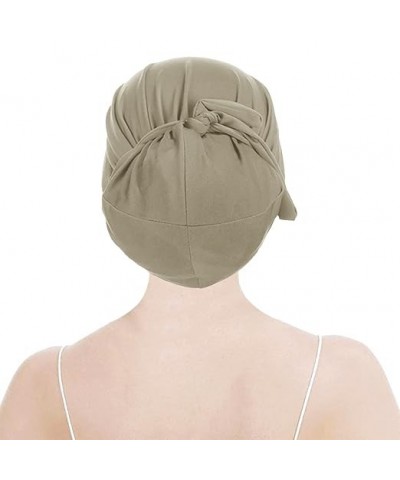 Elegant Chemo Cap Crystal Pleated Chemo Hat for Women Hair Loss Cancer Headwear Hats Denim Blue One Size Khaki $7.69 Headbands