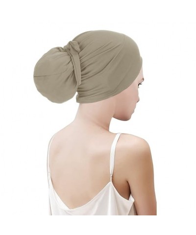 Elegant Chemo Cap Crystal Pleated Chemo Hat for Women Hair Loss Cancer Headwear Hats Denim Blue One Size Khaki $7.69 Headbands