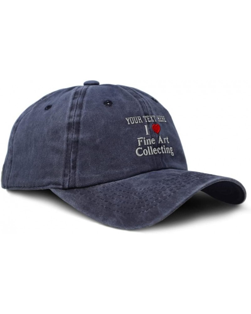 Custom Soft Washed Baseball Cap (Love) Fine Art Collecting Heart Hobbies Lovers Navy Personalized Text Here $16.81 Baseball Caps