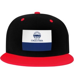 Flag of Chula Vista, California Snapback Hat for Men Women Baseball Cap Trucker Flat Bill Hats Dad Caps Red $9.70 Baseball Caps