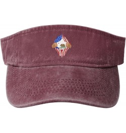 Hand Tear Flag of California Sun Hat Sun Visor Hats for Women Men Baseball Cap Golf Hats Red $10.41 Visors