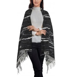 Classic Beautiful Purple Glitter Print Scarf For Women Men Soft Tassel Scarves Black and White Marble $13.17 Scarves