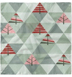 Tree Head Scarf, Illustration of Triangles, Hair Wrap Coral and Reseda Green $17.10 Scarves