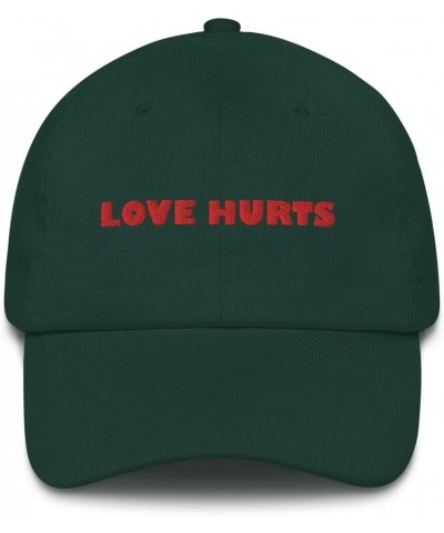 Love Hurts Dad Hat Funny Valentines Single Hopeless Romantic Dad hat Spruce $14.39 Baseball Caps