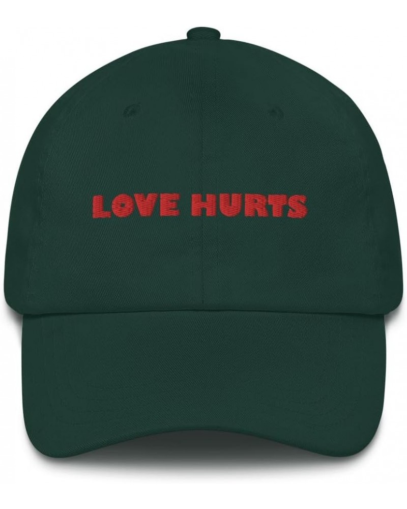 Love Hurts Dad Hat Funny Valentines Single Hopeless Romantic Dad hat Spruce $14.39 Baseball Caps