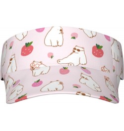 Strawberry Polar Bear Sun Visor Hat Sun Visors for Women Men Visor Hats for Women Men Sun Hats Sports Hat for Outdoor Strawbe...