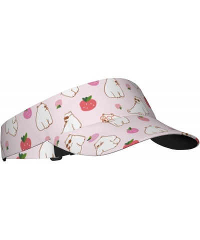 Strawberry Polar Bear Sun Visor Hat Sun Visors for Women Men Visor Hats for Women Men Sun Hats Sports Hat for Outdoor Strawbe...