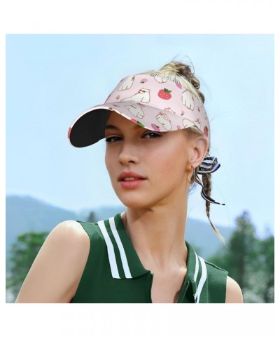 Strawberry Polar Bear Sun Visor Hat Sun Visors for Women Men Visor Hats for Women Men Sun Hats Sports Hat for Outdoor Strawbe...