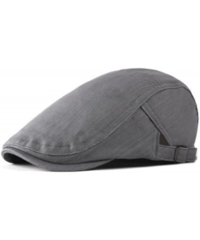 Beret Hats for Mens Cotton Fashion Peaked Flat Newsboy Caps Lightweight Baker Boy Hat for Golf Driving Black $12.90 Newsboy Caps