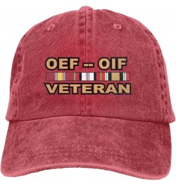 Operations Enduring Freedom (OEF) and Iraqi Freedom (OIF) Veteran Baseball Cowboy Hat Adjustable Trucker Hat Red $9.74 Baseba...