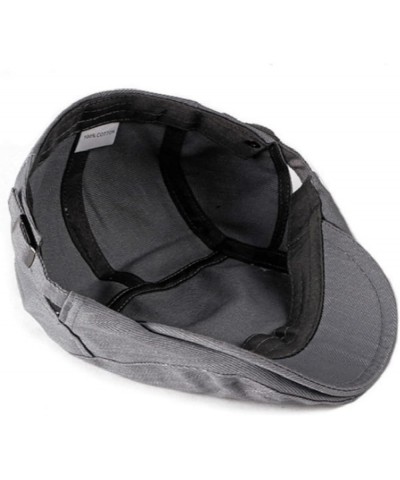 Beret Hats for Mens Cotton Fashion Peaked Flat Newsboy Caps Lightweight Baker Boy Hat for Golf Driving Black $12.90 Newsboy Caps