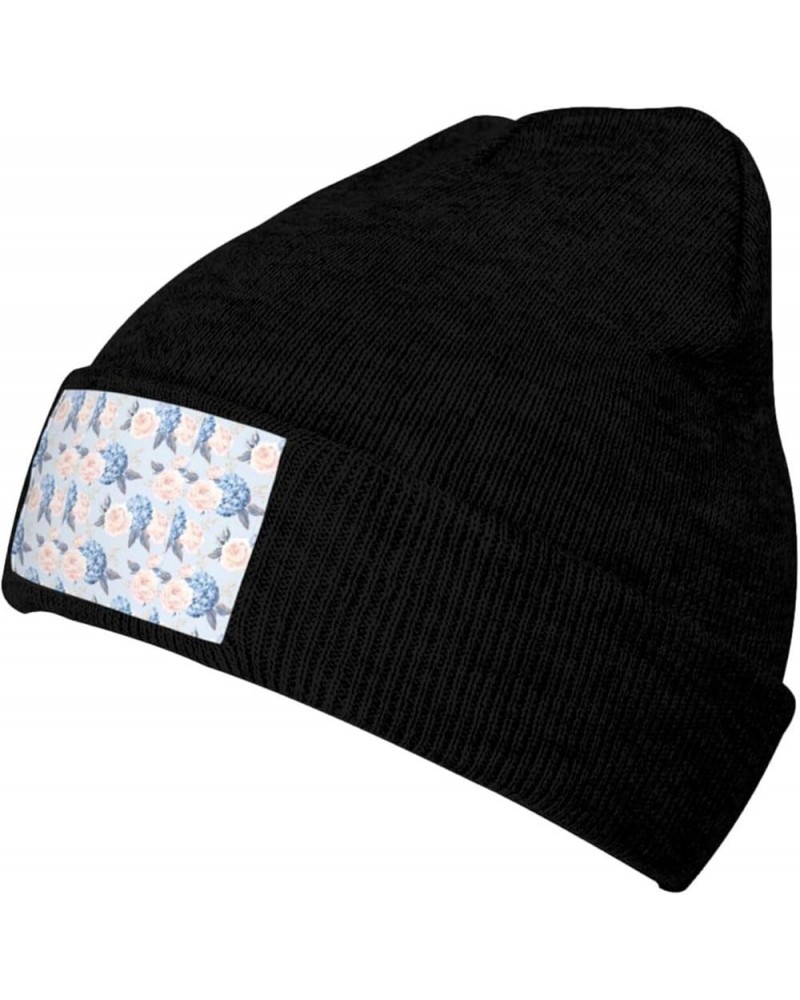 Flowers Stripe Print Beanie Hat Knitted Cap for Men Women,Thin Warm Knit Slouchy Ski Cap Winter Hip Hop Black $9.04 Skullies ...