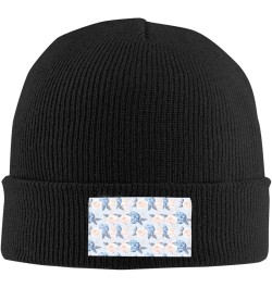 Flowers Stripe Print Beanie Hat Knitted Cap for Men Women,Thin Warm Knit Slouchy Ski Cap Winter Hip Hop Black $9.04 Skullies ...