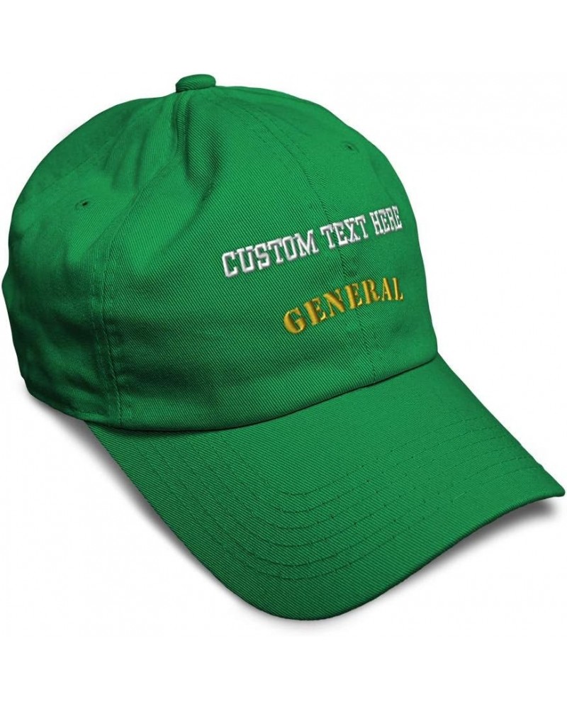 Soft Baseball Cap General Spanish Army Embroidery Cotton Embroidered Dad Hats for Men & Women Kelly Green Personalized Text H...