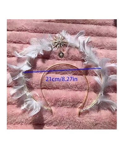 Feather Headband Angel Wings Headband,Hair Hoop Wash Face Hair Accessories Sun Star Double Layer Glory Shape Lolita Hair Band...