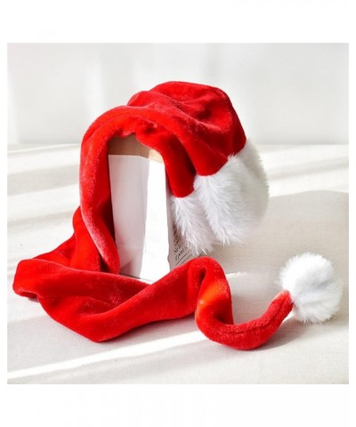 Multipiece Christmas Long Santa Hat Naughty Nice Plush Christmas Santa Hats Long Adult Size Party Holiday Hats 1pcs Hat-red $...