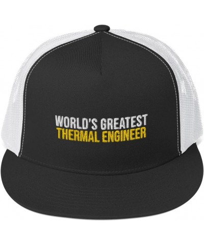 World's Greatest Thermal Engineer Hat (Embroidered 5-Panel Trucker Cap) Thermal Engineer Apparel Black/ White $15.99 Skullies...