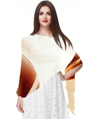 Scarves for Women Lightweight, Sheer Scarf Shawl, Wrap Scarf Head Shawl, Football Pattern2953 $12.47 Scarves