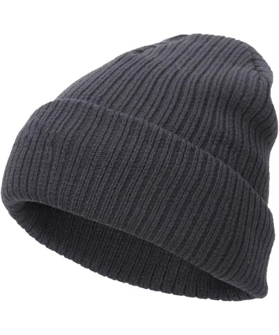 Unisex Cable Knit Beanie Hat Warm Cozy Knitted Cuffed Skull Cap Winter Hats Soft Daily Hat Grey-2 $8.05 Skullies & Beanies