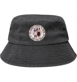 Seal of Wayne County, Michigan Bucket Hat for Men Women Outdoor Washed Cotton Sun Hats Travel Beach Hat Black $14.11 Bucket Hats