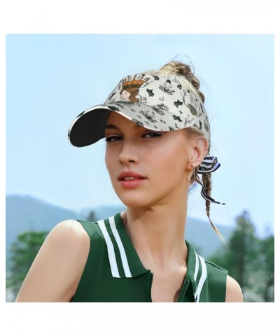 Sport Sun Visor Hats Adjustable Empty Top Baseball Cap Summer Green Watermelon Pattern Sun Visor Cap for Women Men Girl Weari...