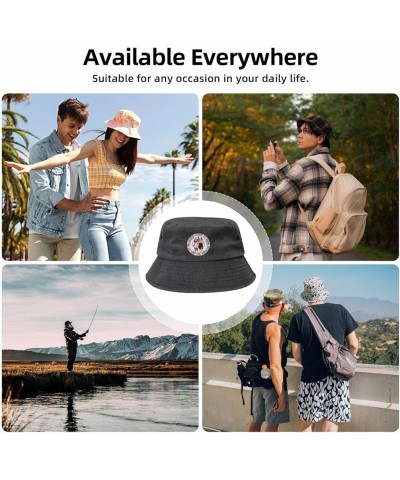 Seal of Wayne County, Michigan Bucket Hat for Men Women Outdoor Washed Cotton Sun Hats Travel Beach Hat Black $14.11 Bucket Hats