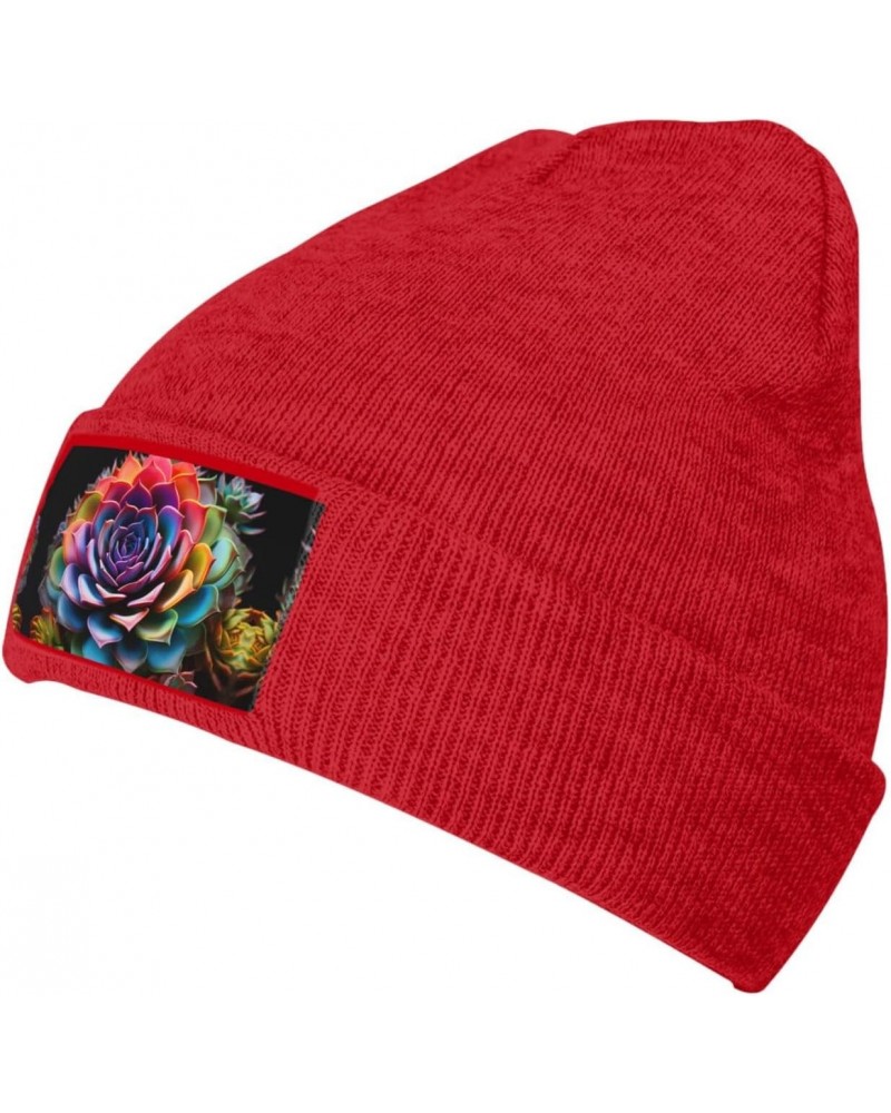 Colorful Succulent Fashionable Adult Knitted Wool Hat,Unisex Brimless Cap,Ideal for Casual Wear $12.35 Skullies & Beanies