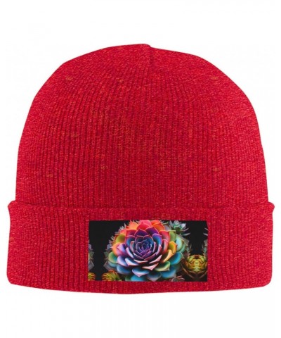 Colorful Succulent Fashionable Adult Knitted Wool Hat,Unisex Brimless Cap,Ideal for Casual Wear $12.35 Skullies & Beanies