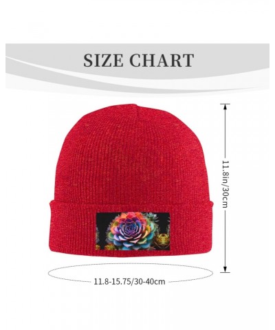 Colorful Succulent Fashionable Adult Knitted Wool Hat,Unisex Brimless Cap,Ideal for Casual Wear $12.35 Skullies & Beanies