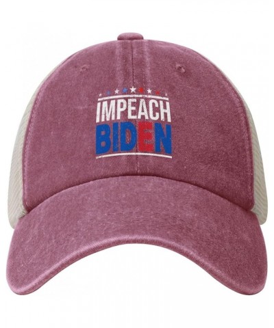 Impeach Biden - Anti Biden Cowboy Hat Men Vintage Mesh Baseball Cap Women Trucker Hat Dad Hat Sun Hat Black Red $12.12 Baseba...