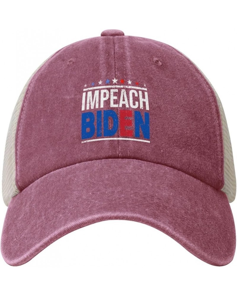 Impeach Biden - Anti Biden Cowboy Hat Men Vintage Mesh Baseball Cap Women Trucker Hat Dad Hat Sun Hat Black Red $12.12 Baseba...