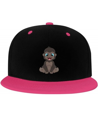 Naughty Little Monkey Snapback Hat for Men Women Baseball Cap Trucker Flat Bill Hats Dad Caps Pink $12.12 Baseball Caps