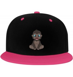 Naughty Little Monkey Snapback Hat for Men Women Baseball Cap Trucker Flat Bill Hats Dad Caps Pink $12.12 Baseball Caps