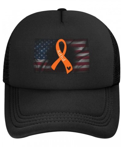 ADHD Awareness Orange Ribbon Baseball Cap Adjustable Casual Mesh Hats Duck Tongue Hat for Men Women21 $10.32 Baseball Caps