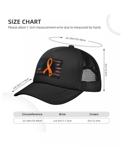 ADHD Awareness Orange Ribbon Baseball Cap Adjustable Casual Mesh Hats Duck Tongue Hat for Men Women21 $10.32 Baseball Caps