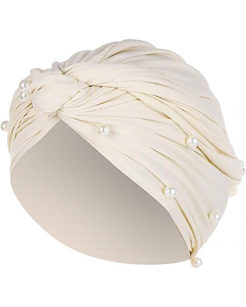 Wrap Muslim Cap Ruffle Turban Women Rhinestone Hat Baseball Caps Hats for Large Heads Women B-beige $12.43 Skullies & Beanies