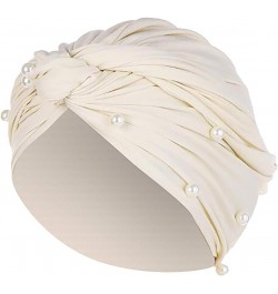 Wrap Muslim Cap Ruffle Turban Women Rhinestone Hat Baseball Caps Hats for Large Heads Women B-beige $12.43 Skullies & Beanies