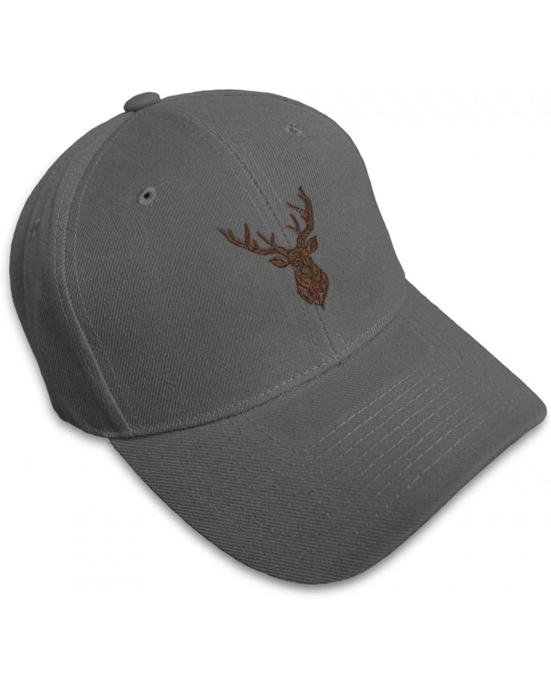 Custom Baseball Cap Animal Deer Head Embroidery Acrylic Dad Hats for Men & Women Dark Grey Design Only $14.57 Baseball Caps