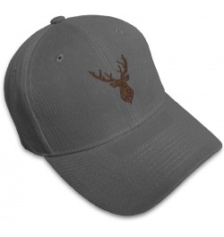 Custom Baseball Cap Animal Deer Head Embroidery Acrylic Dad Hats for Men & Women Dark Grey Design Only $14.57 Baseball Caps