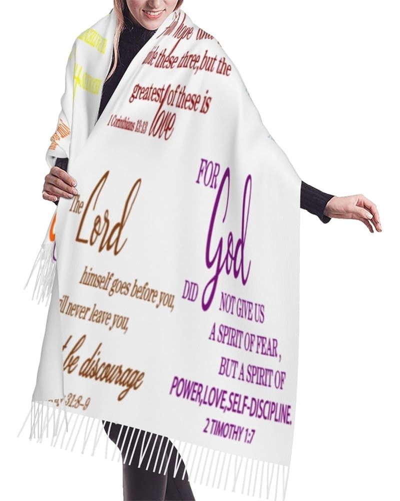 White Bible Verse Custom Scarf Inspirational Quote Religious Motivational Limelight Scarves We Walk By Faith Not By Sight Dlj...