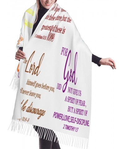 White Bible Verse Custom Scarf Inspirational Quote Religious Motivational Limelight Scarves We Walk By Faith Not By Sight Dlj...