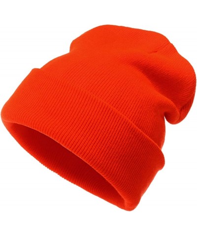 Knitted with Faux and Hat Beanie Mens Womens Winter for Women Warm Knit Hats and Pom Cap Mens Baseball Caps Orange-b $11.39 C...